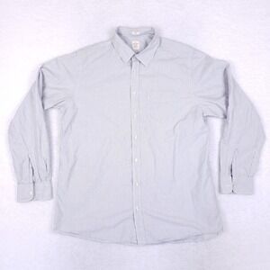 Old Navy Fitted Button Down Shirt‎ XXL Tall Blue White Stripe Casual Smart Style